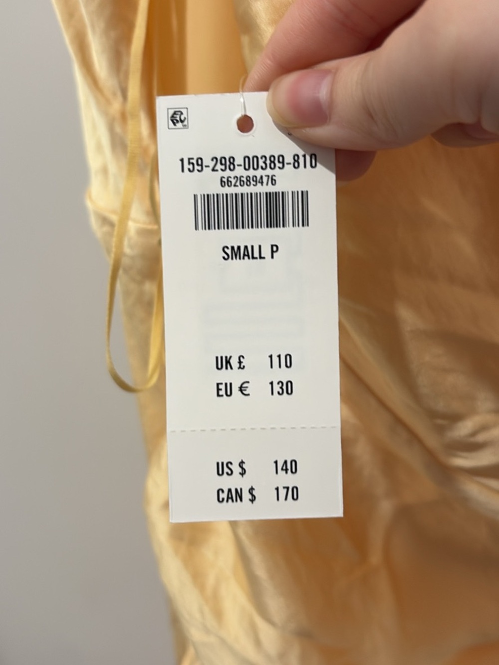 Abercrombie & Fitch Pale Yellow Satin Cowl Midi Dress with Side Slit - Picture 3 of 3